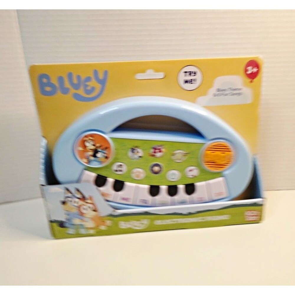 KIDZ TOYZ Bluey Electronic Piano Keyboard Learning Toy w/ Song Cards 3+